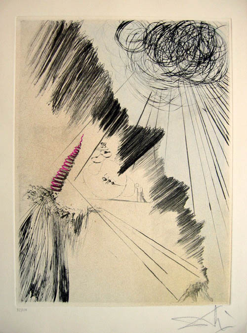 Salvador Dali - Venus in Furs suite - La Femme au Clown (Woman with Clown) - 1968/1969 etching